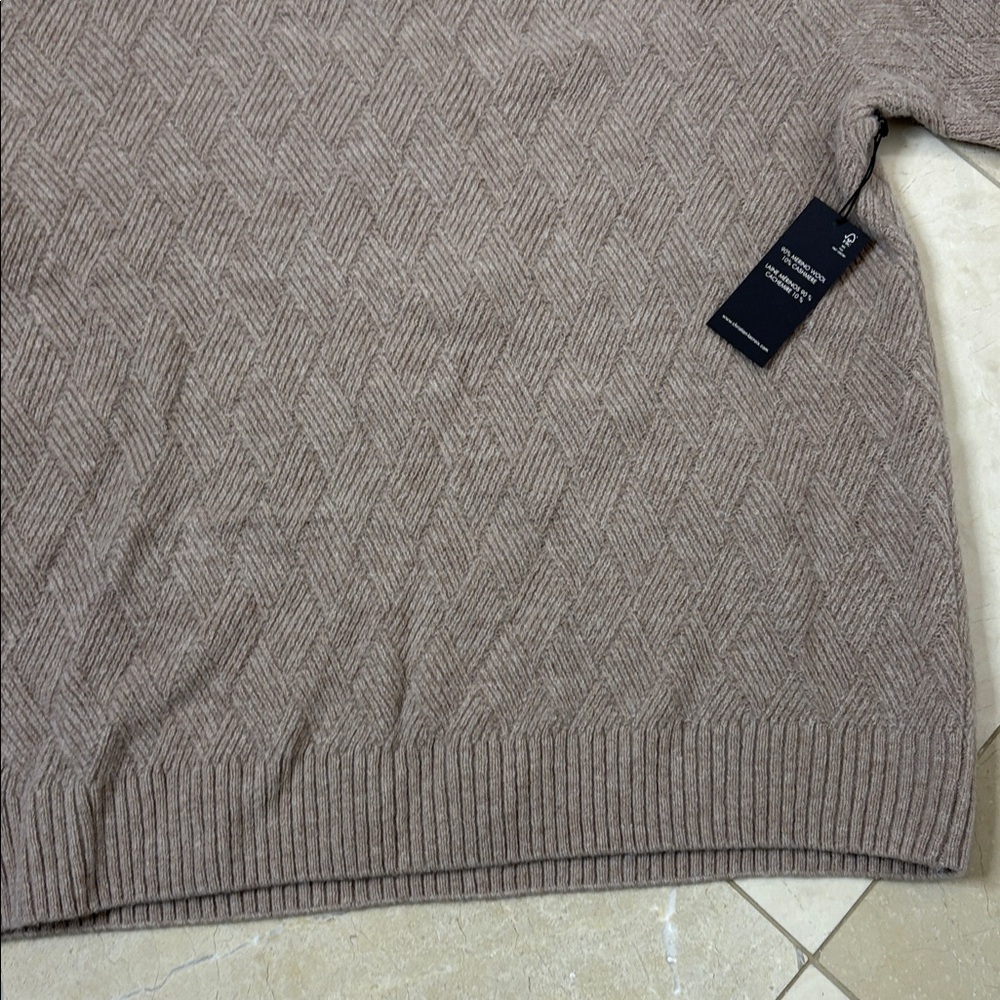 ⭐️ NWT- Christian Lacroix V-Neck merino wool and cashmere Sweater in Taupe- XL - Picture 8 of 10